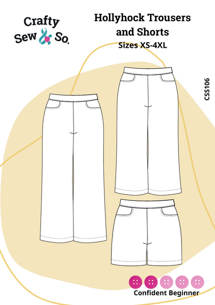 Hollyhock Trousers and Shorts PDF Sewing Pattern