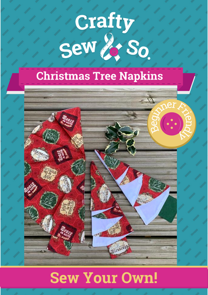 Crafty Sew & So Folded Christmas Tree Napkin PDF Template