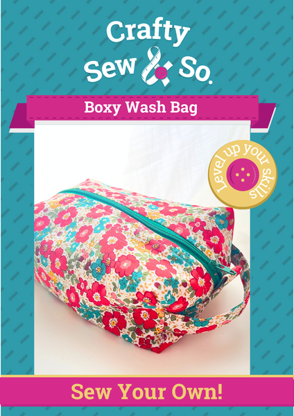 Crafty Sew & So Boxy Wash Bag PDF Sewing Pattern