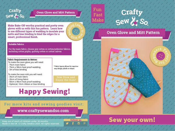 Crafty Sew & So Oven Gloves PDF Pattern
