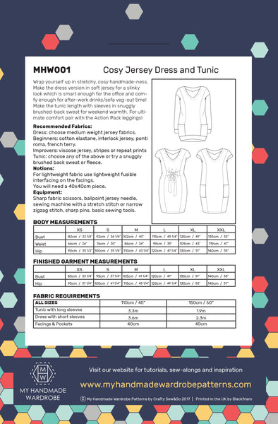 My Handmade Wardrobe Cosy Jersey Dress and Tunic + Extension Pack PDF Pattern