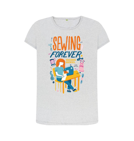 Grey Sewing Forever Scoop Neck T-Shirt