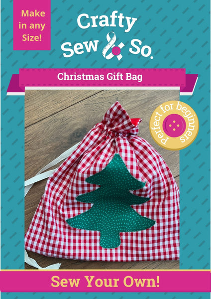 Crafty Sew & So Lined Drawstring Bag PDF Sewing Tutorial