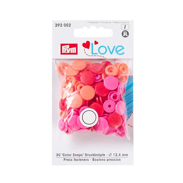 Prym Love Colour Snaps - Red and Pink