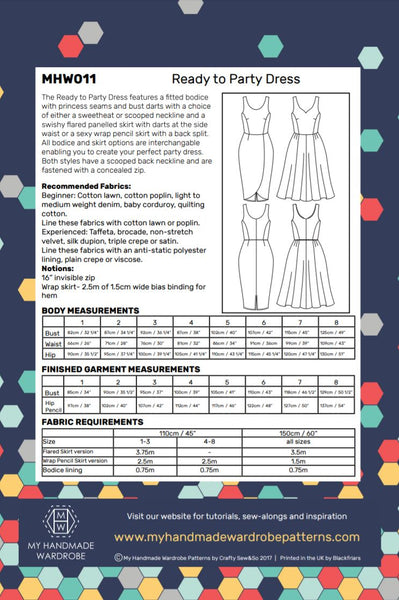 My Handmade Wardrobe Ready to Party Dress PDF Pattern