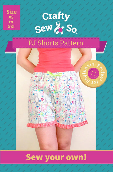 Crafty Sew & So Frill PJ Shorts PDF Pattern