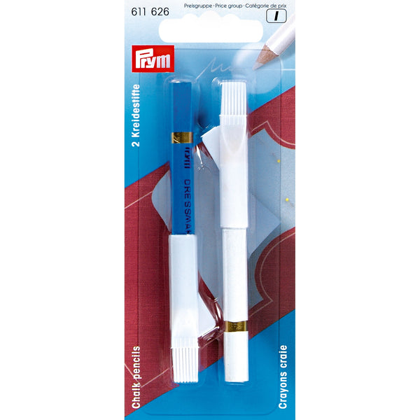 Prym Chalk Pencil Pack of 2 Blue and White