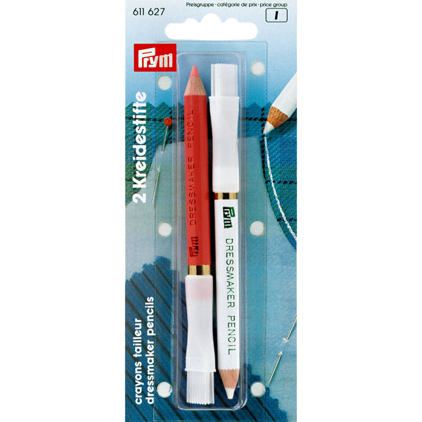 Prym Chalk Pencil Pack of 2 Pink and White