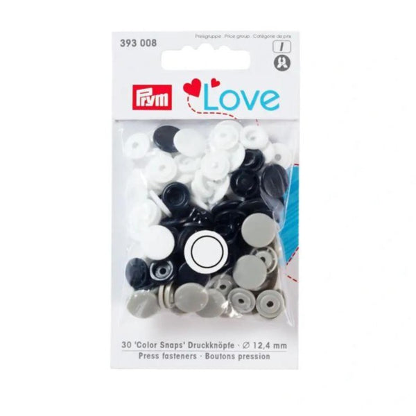 Prym Love Colour Snaps - Navy, Grey and White